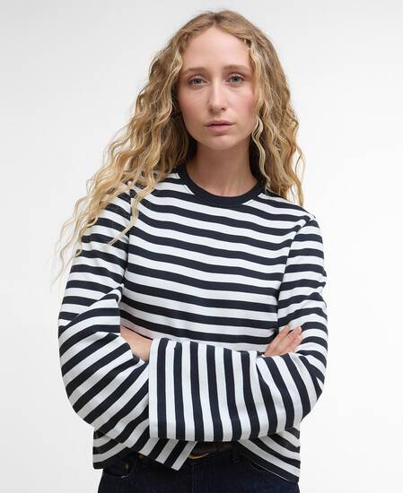 Robyn Striped Sweatshirt Dark Navy Stripe