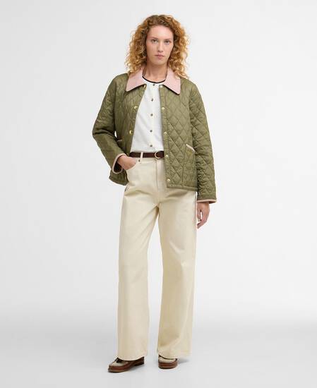 Icons Cropped Liddesdale Quilted Jacket Bleached Olive/Ancient/Gardenia