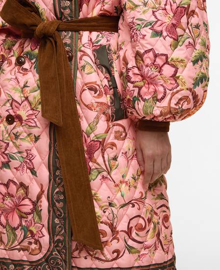 Barbour FARM Rio Cami Quilted Jacket Tropical /Beige Heart Print