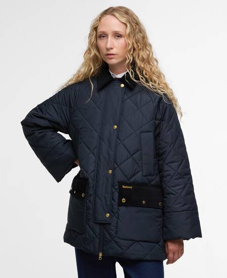 Aldburgh Quilted Jacket Navy/Dress Tartan