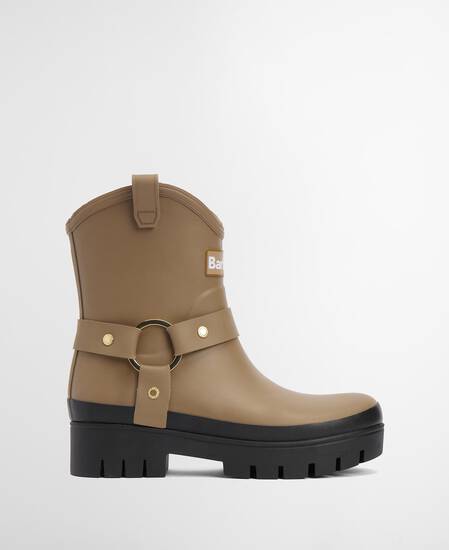 Elley Harness Wellington Boots Military Brown