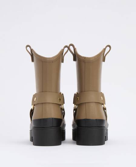 Elley Harness Wellington Boots Military Brown