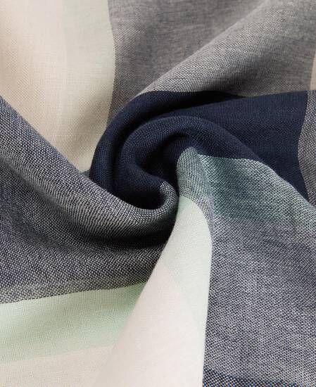 Maisy Tartan Scarf Navy/Mint Tartan