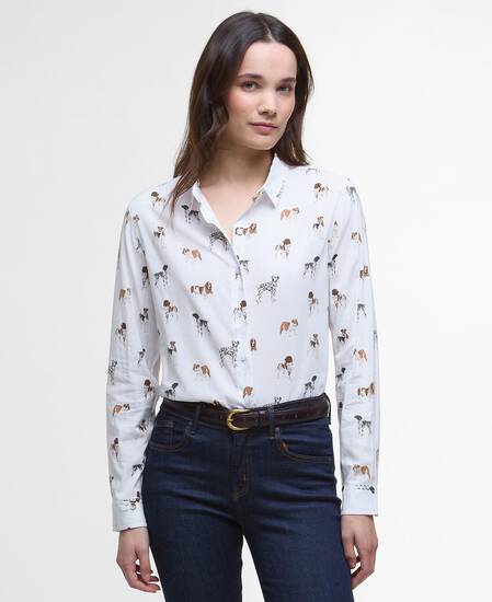 Safari Relaxed Long-Sleeved Shirt Dog Print
