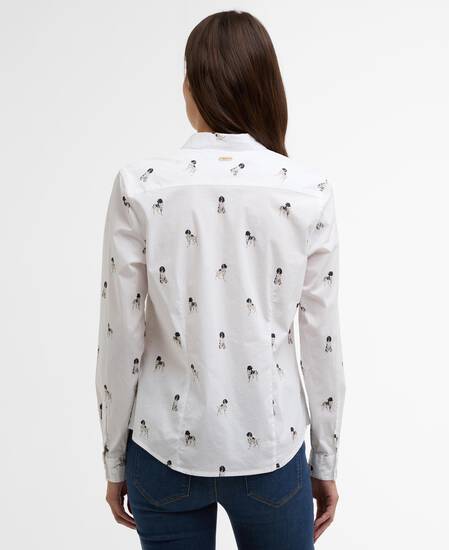 Brambles Tailored Long-Sleeved Shirt Sketched Dog Print