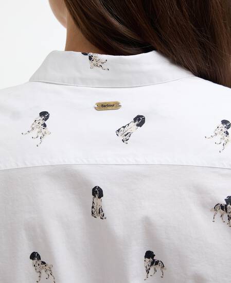 Brambles Tailored Long-Sleeved Shirt Sketched Dog Print