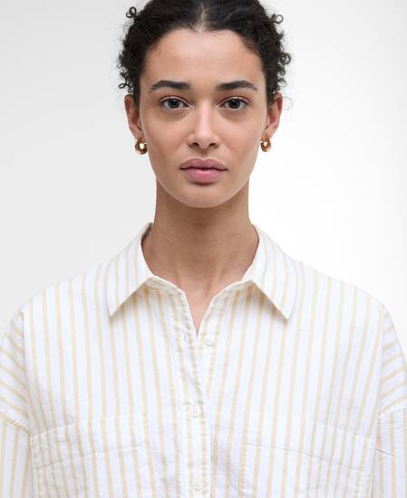 Lavensdale Striped Relaxed Shirt Pale Camel Stripe