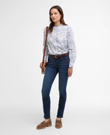 Wisteria Long-Sleeved Shirt Ink Blue Print