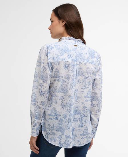 Wisteria Long-Sleeved Shirt Ink Blue Print