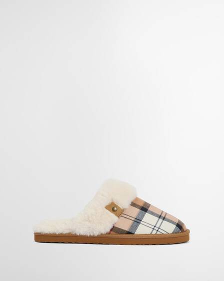 Claudia Tartan Mule Slippers Hessian Tartan