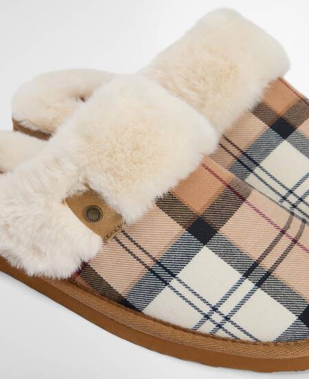 Claudia Tartan Mule Slippers Hessian Tartan