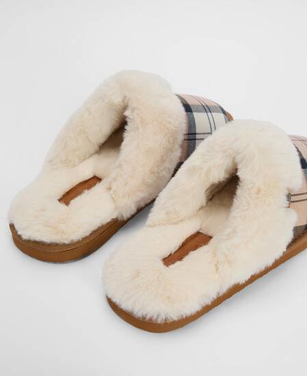 Claudia Tartan Mule Slippers Hessian Tartan