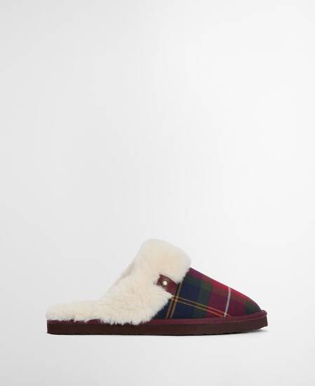 Claudia Tartan Mule Slippers Winterberry Tartan