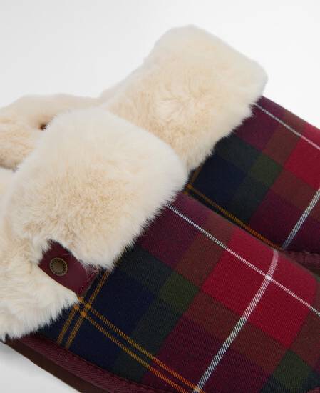 Claudia Tartan Mule Slippers Winterberry Tartan