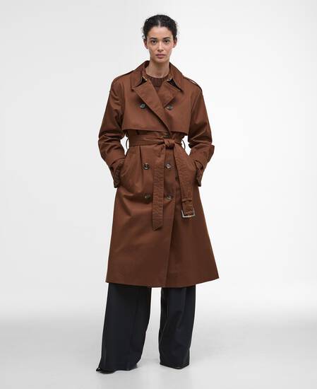Aoife Showerproof Trench Coat Vicuna/Hessian Tartan