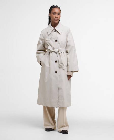 Robyn Showerproof Trench Coat Mist/Hessian Tartan