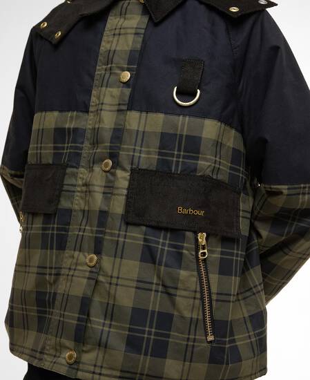 Elaine Showerproof Jacket Olive Check/Black