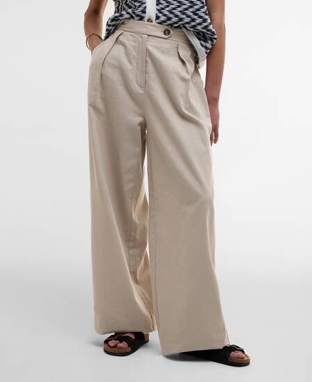 Lucy Wide-Leg Trousers Light Sand