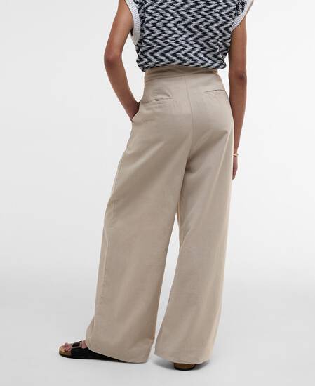 Lucy Wide-Leg Trousers Light Sand