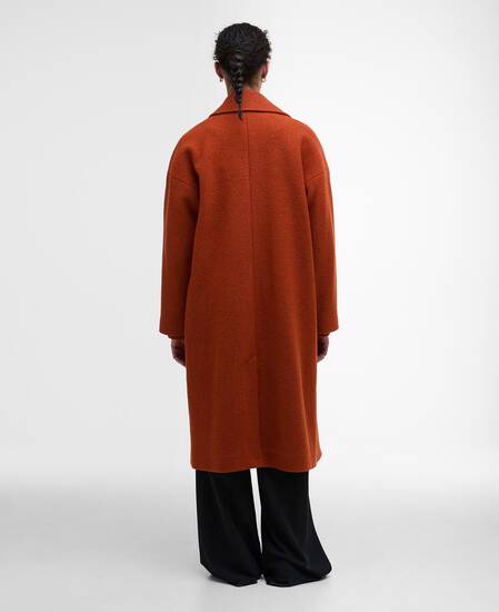 Blyth Double Breasted Wool Coat Burnt Orange/Hessian Tartan