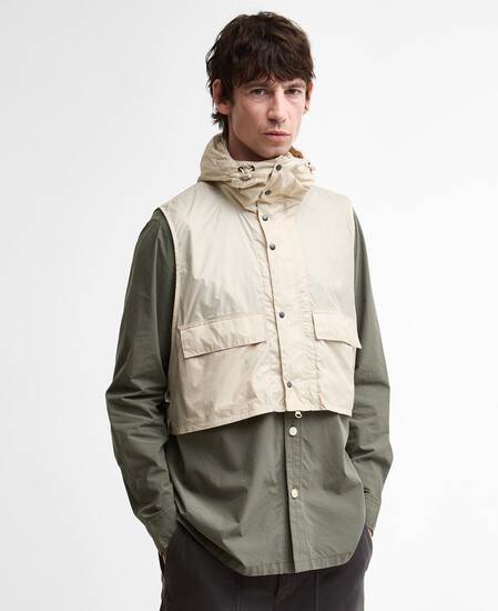 Barbour x Kaptain Sunshine Transport Smock Casual Jacket Light Olive