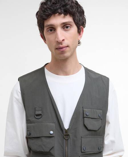 Utility Editor Casual Vest Olive Ink