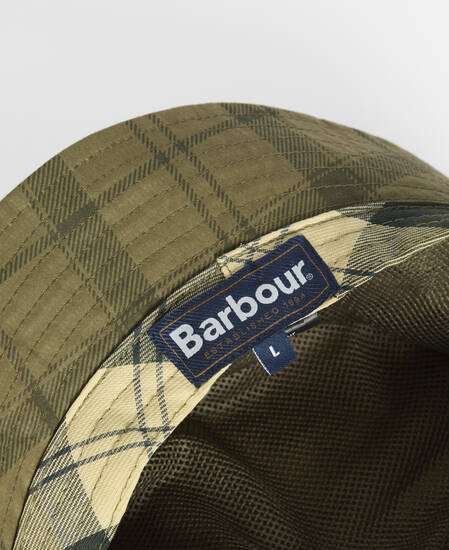 Tartan Transport Bucket Hat Dusky Green Tartan