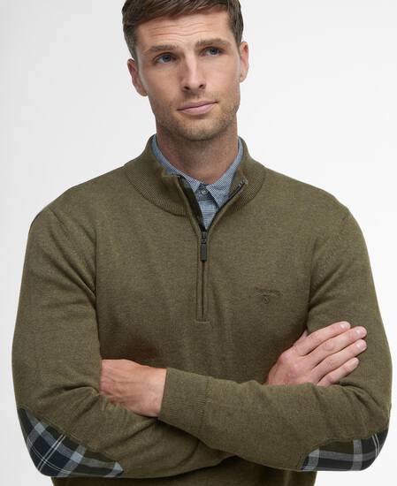 Avoch Quarter-Zip Jumper Olive Marl