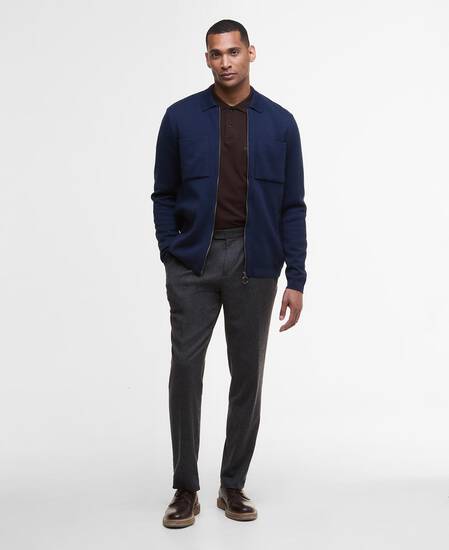 Croscombe Zip-Up Cardigan Navy Marl