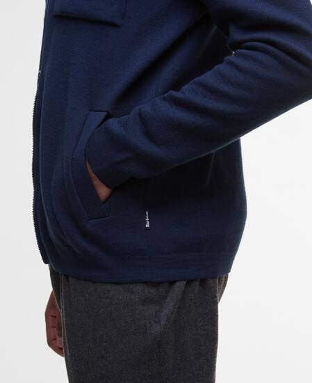 Croscombe Zip-Up Cardigan Navy Marl