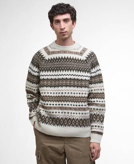 Hase Fair Isle Crew Neck Jumper Whisper White