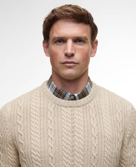 Lowfen Cable-Knit Jumper Stone