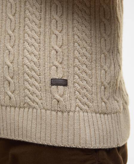 Lowfen Cable-Knit Jumper Stone