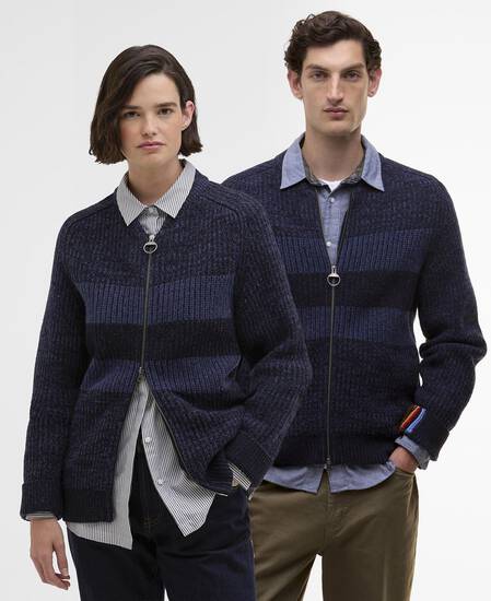 Paul Smith loves Barbour Knitted Bomber Jacket Navy