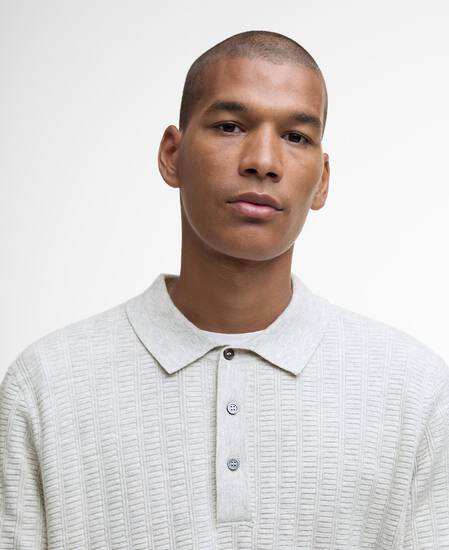 Smeaton Knitted Polo Grey Marl