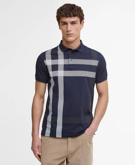 Blaine Tartan Short-Sleeved Polo Shirt Navy