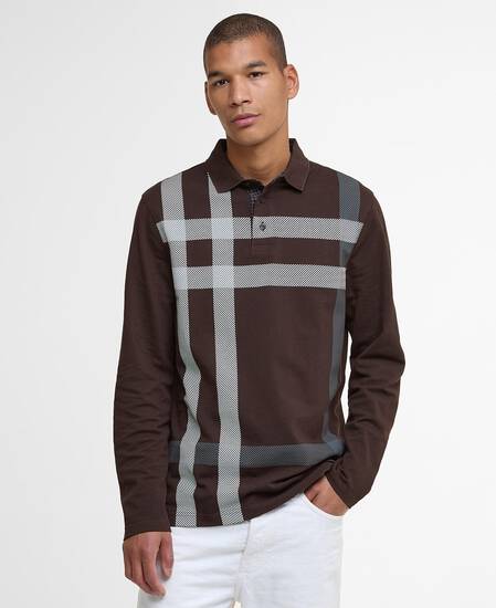 Blaine Tartan Long-Sleeved Polo Shirt Dark Oak
