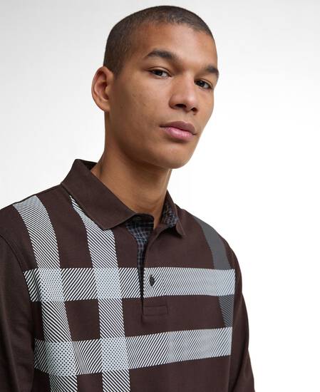 Blaine Tartan Long-Sleeved Polo Shirt Dark Oak