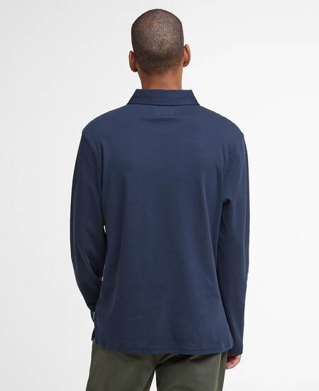 Corpatch Tailored Long-Sleeved Polo Shirt Navy
