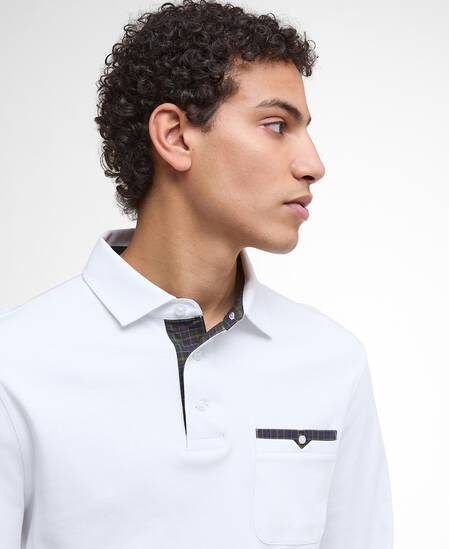 Corpatch Tailored Long-Sleeved Polo Shirt White