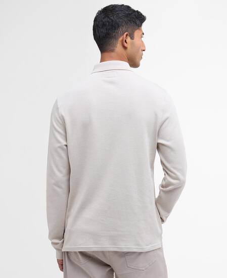 Farmwell Tailored Long-Sleeved Polo Shirt Washed Stone