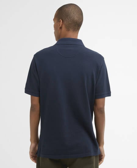 Washed Tartan Tailored Pique Polo Washed Navy
