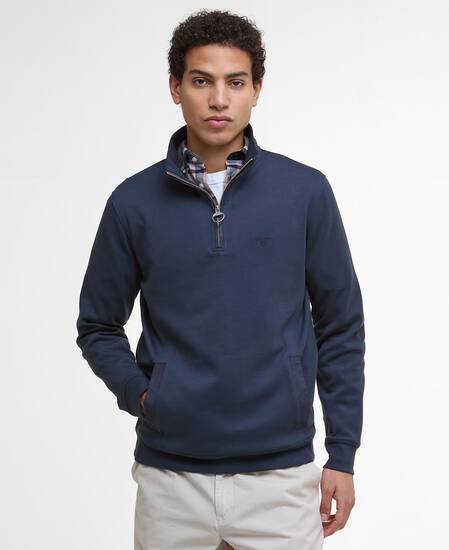 Lambeth Interlock Quarter-Zip Sweatshirt Navy