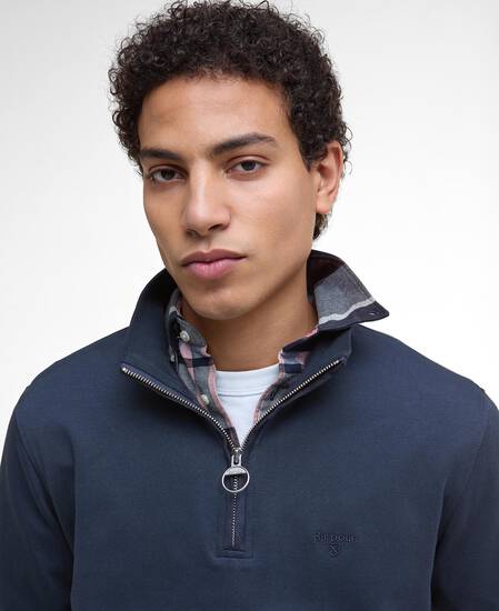 Lambeth Interlock Quarter-Zip Sweatshirt Navy