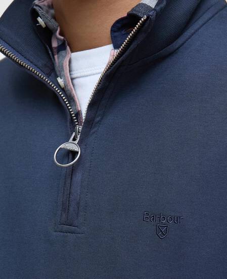 Lambeth Interlock Quarter-Zip Sweatshirt Navy