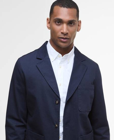Bayview Herringbone Blazer Navy