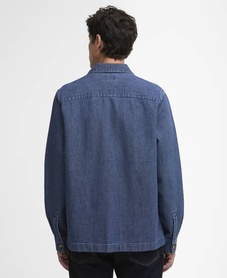 Aickmen Textured Denim Overshirt Indigo