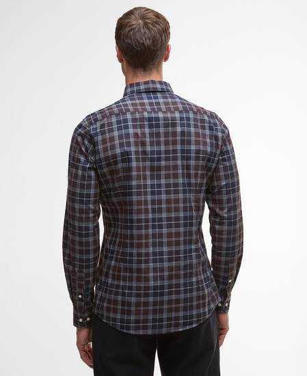 Wetheram Tailored Long-Sleeved Shirt Midnight Oak Tartan