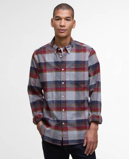 Portdown Tailored Long-Sleeved Shirt Light Grey Marl