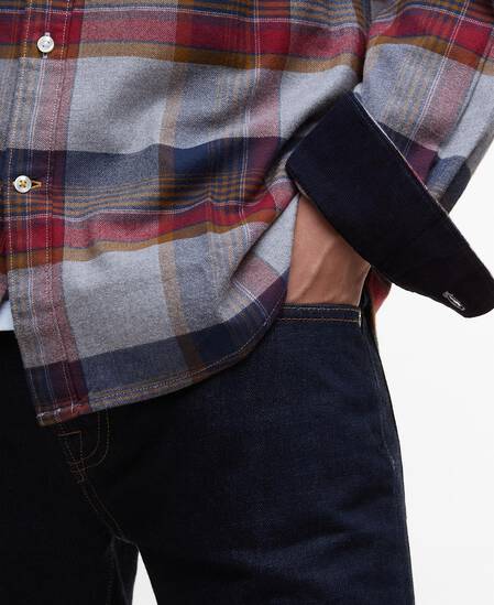 Portdown Tailored Long-Sleeved Shirt Light Grey Marl